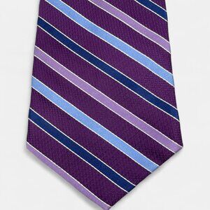 Croft & Barrow Silk Tie Striped Geometric Purple Blue Formal Dress